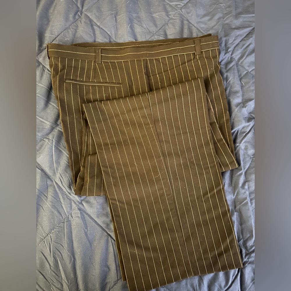 George 20W black with pinstripe dress pants